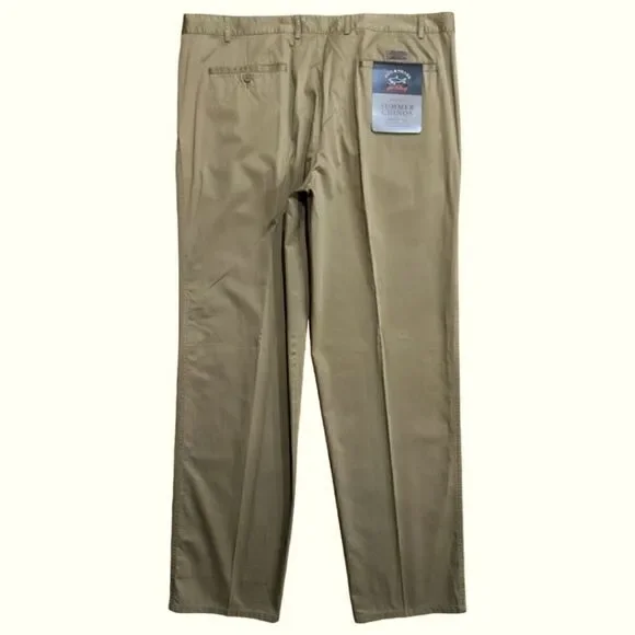 Paul & Shark Yachting Summer Chinos Cotton Pleated Trouser Khaki Tan Mens 44 NWT